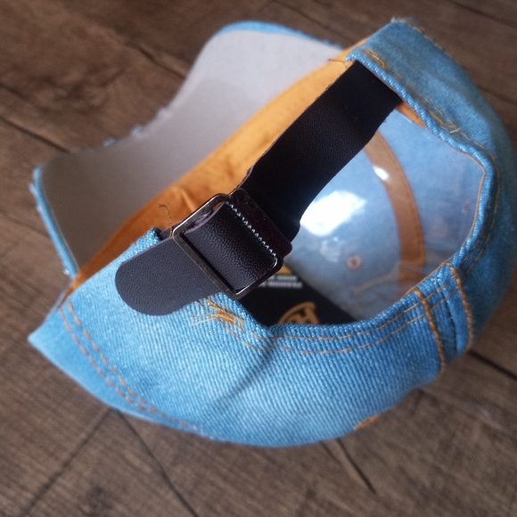 NY Rhinestone Embellished Jean Baseball Cap - Picture 3 of 6